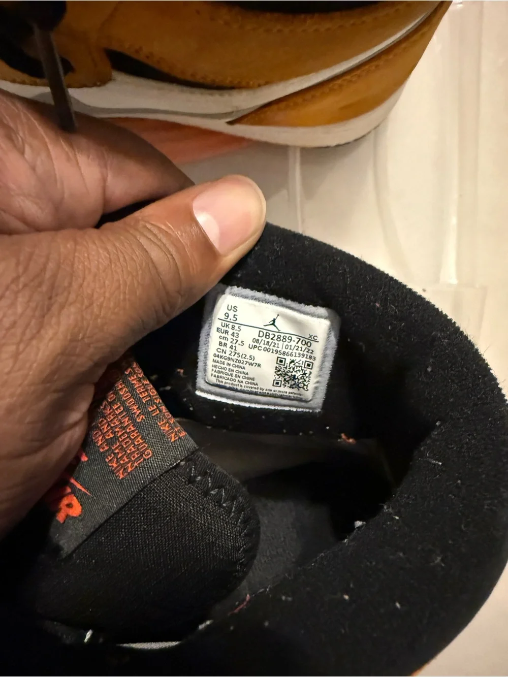 Nike Orange White Black High-Top Sneakers